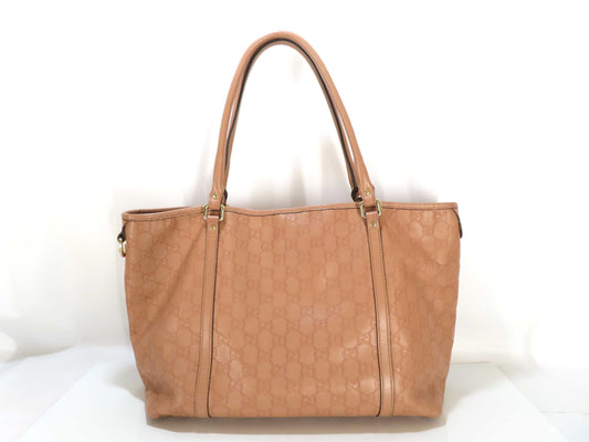 GUCCI Gucci Shima Gucci Tote Bag Leather Shima Brown Tote Bag