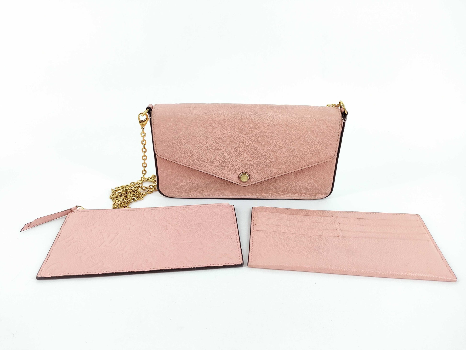 LOUIS VUITTON Monogram Unplant LOUIS VUITTON Monogram Unplanted Pochette Felicity M82608 IC Chip Pocket x2 Chain Shoulder Bag