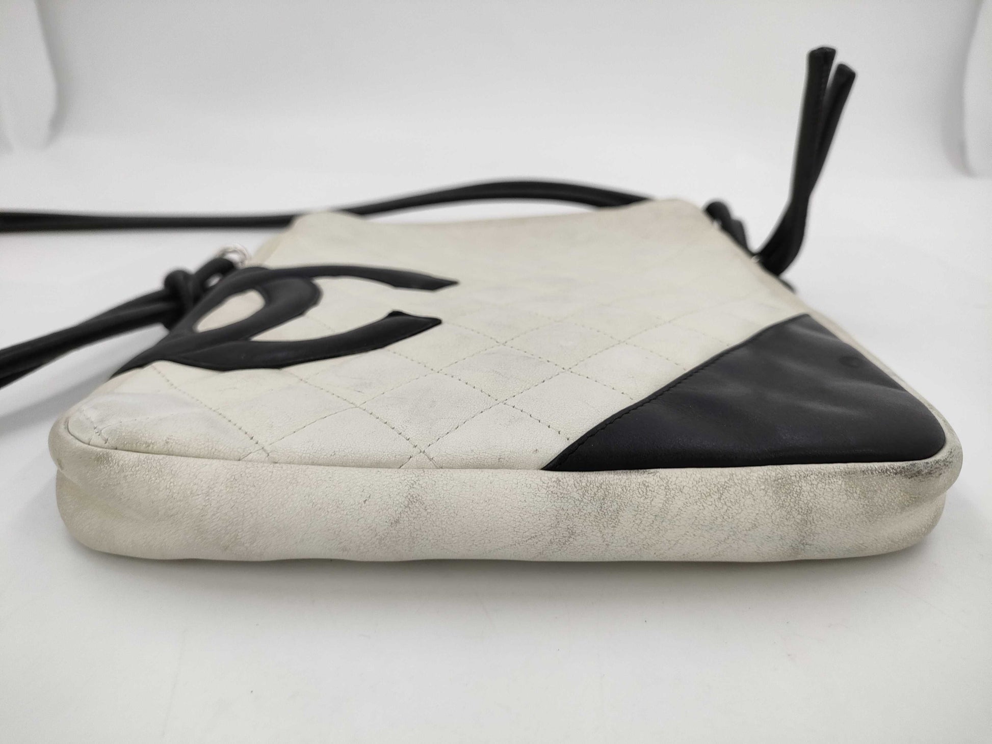 CHANEL Cambon Line Shoulder Bag White with Seal