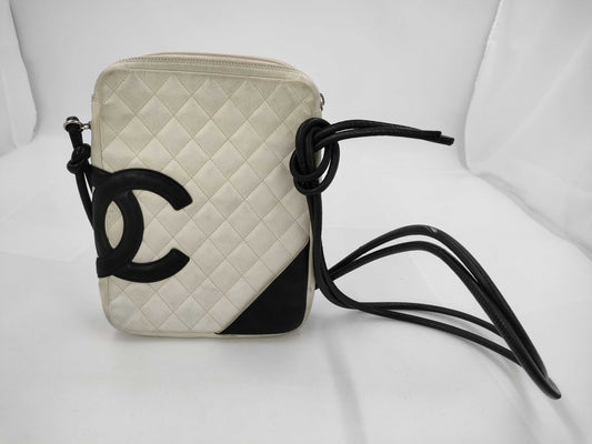 CHANEL Cambon Line Shoulder Bag White with Seal