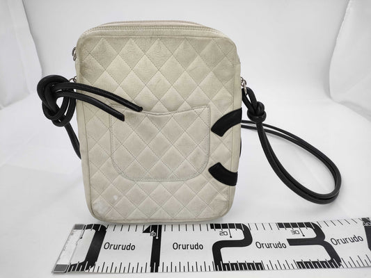 CHANEL Cambon Line Shoulder Bag White with Seal
