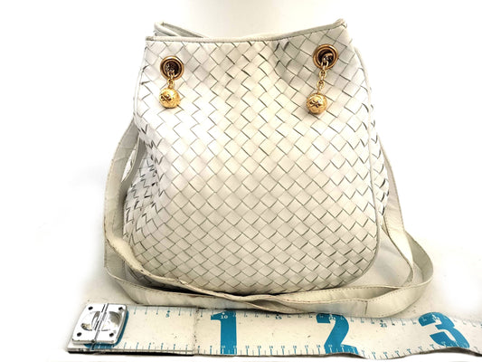 BOTTEGA VENETA Intrecciato BOTTEGA VENETA White Leather Intrecciato Shoulder Bag Handbag Shoulder Bag