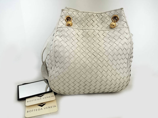 BOTTEGA VENETA Intrecciato BOTTEGA VENETA White Leather Intrecciato Shoulder Bag Handbag Shoulder Bag