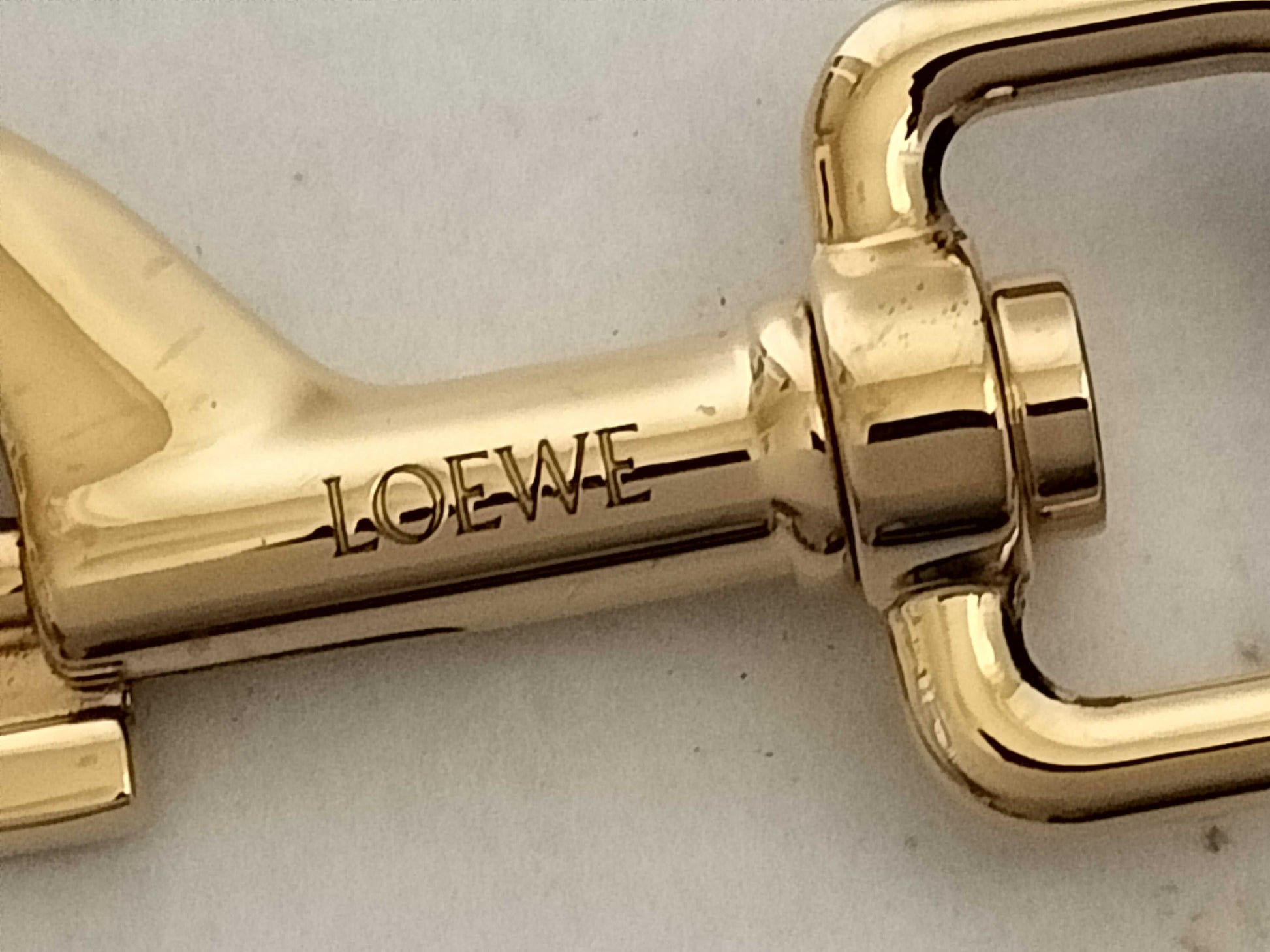 LOEWE LOEWE Wave Shoulder Strap Blue Leather Gold Strap