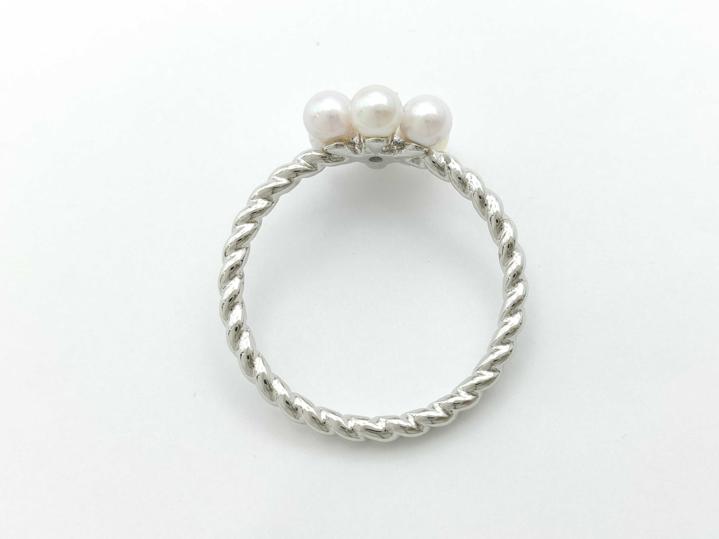 Pearl Diameter Approx. 3.3mm-3.4mm Aouinite 0.08ct PT950 2.8g Ring