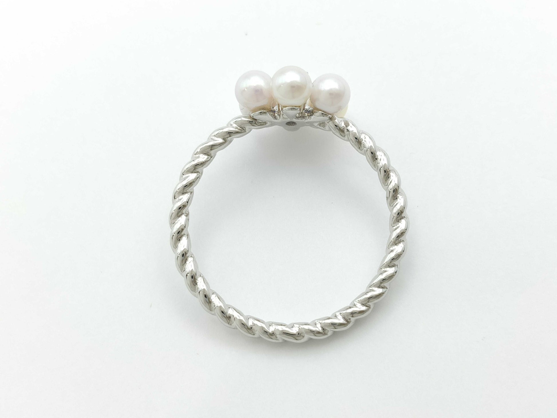 Pearl Diameter Approx. 3.3mm-3.4mm Aouinite 0.08ct PT950 2.8g Ring
