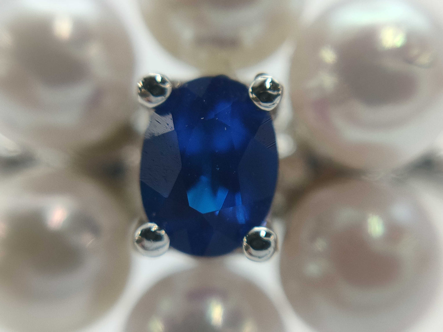 Pearl Diameter Approx. 3.3mm-3.4mm Aouinite 0.08ct PT950 2.8g Ring