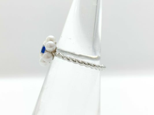 Pearl Diameter Approx. 3.3mm-3.4mm Aouinite 0.08ct PT950 2.8g Ring