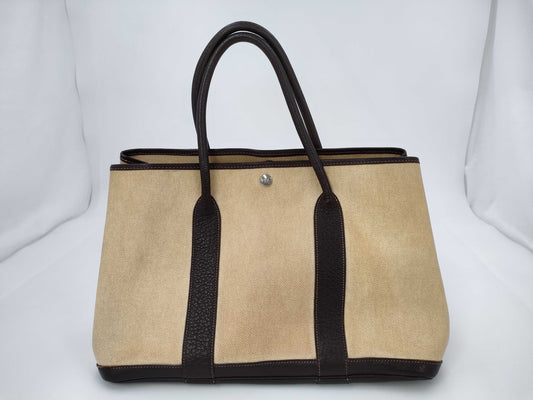 HERMES Garden Party PM Brown Tote Bag