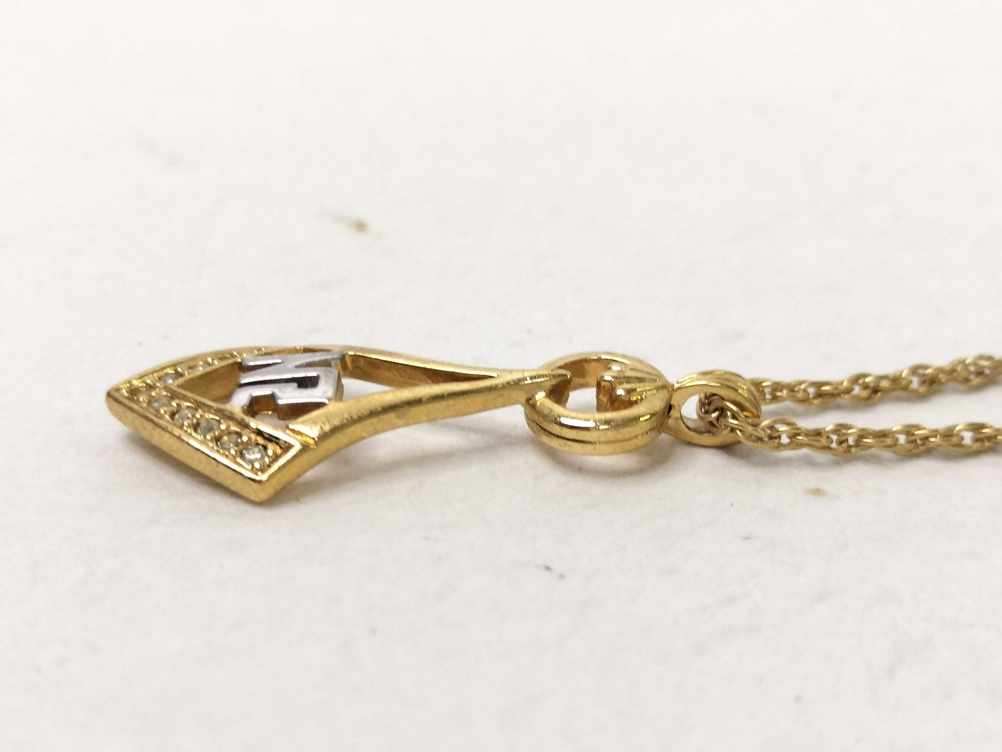 NINA RICCI Logo Necklace GP/Rhinestone 42cm Necklace
