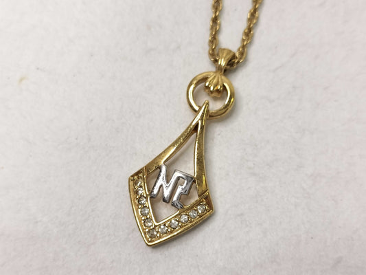 NINA RICCI Logo Necklace GP/Rhinestone 42cm Necklace