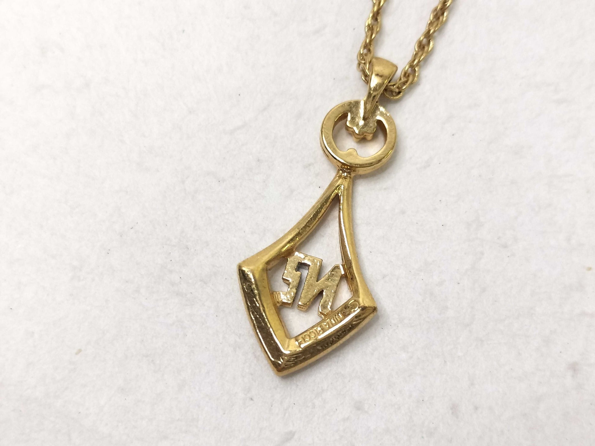 NINA RICCI Logo Necklace GP/Rhinestone 42cm Necklace