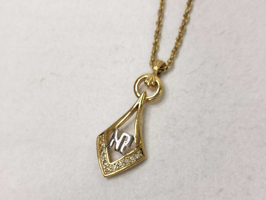 NINA RICCI Logo Necklace GP/Rhinestone 42cm Necklace
