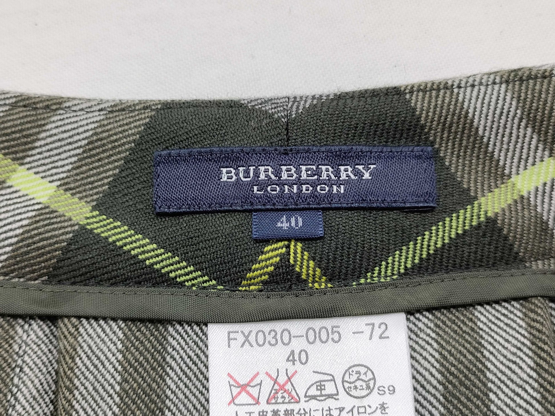BURBERRY BURBERRY Plaid Skirt Green Notation 40 Skirt