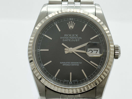 ROLEX Datejust 16234 K875327 Black Dial Men's Watch