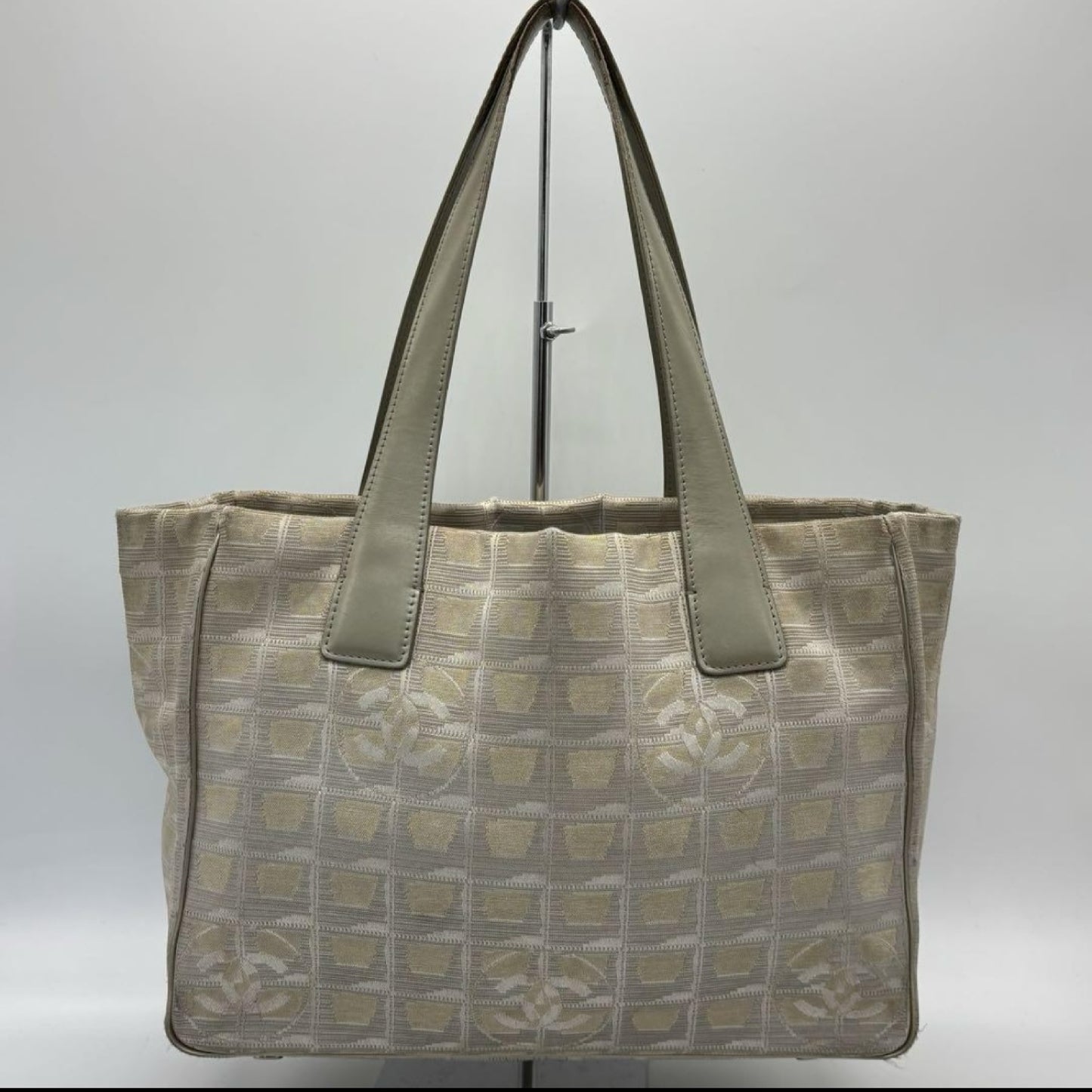 CHANEL New Travel Tote PM Beige 10th Series Tote Bag with Sticker Card