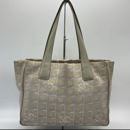 CHANEL New Travel Tote PM Beige 10th Series Tote Bag with Sticker Card