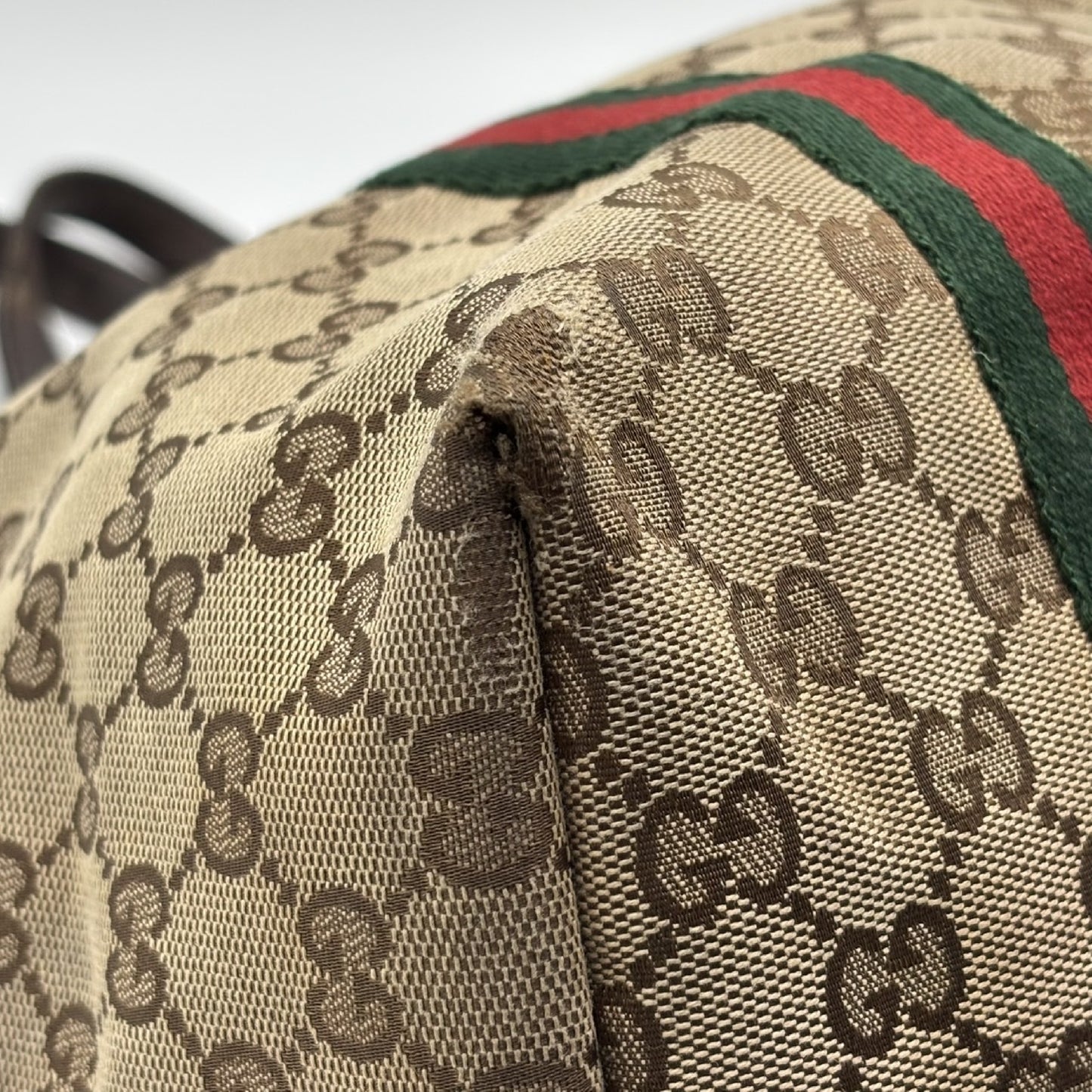 GUCCI GG Canvas Tote Bag 139260 Sherry Line Tote Bag with Charm