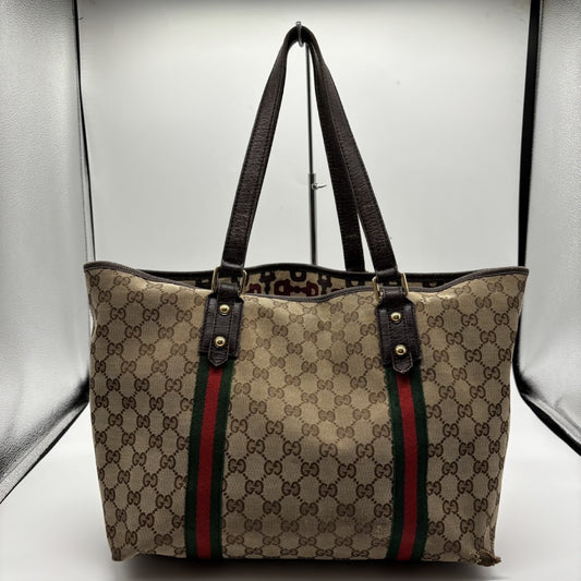 GUCCI GG Canvas Tote Bag 139260 Sherry Line Tote Bag with Charm
