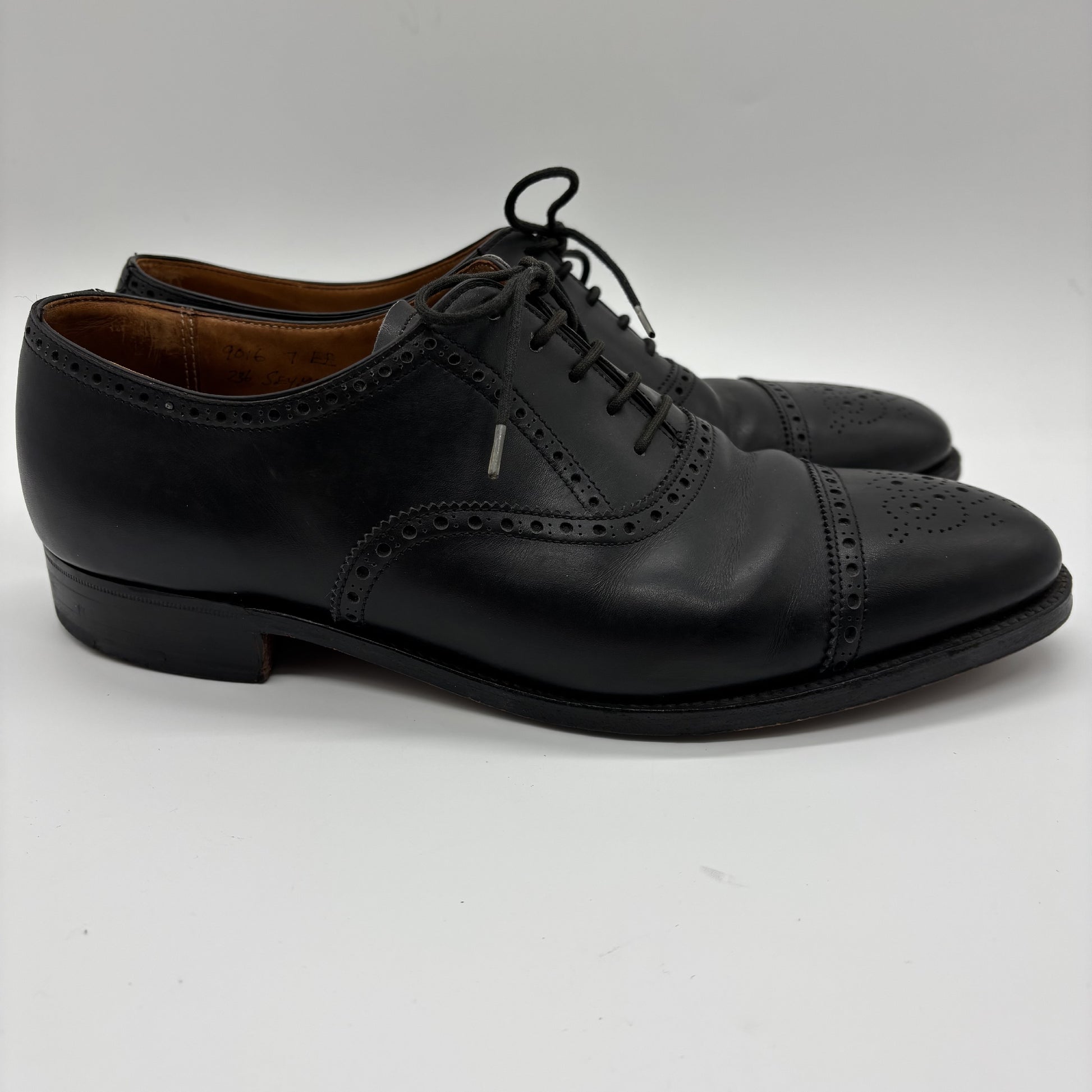 John Rob Leather Seymour Black Black #7EE Business Shoes