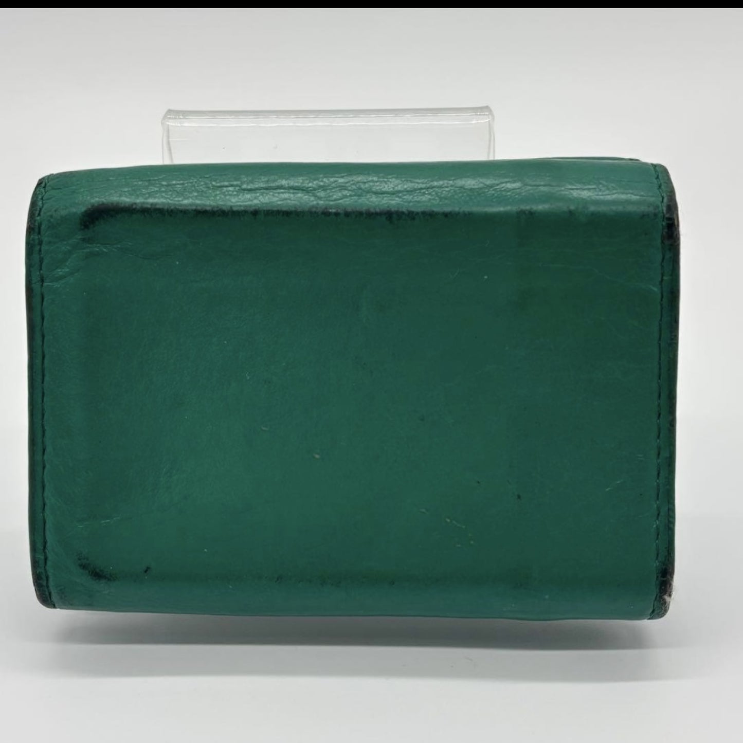 BALENCIAGA Tri-Fold Compact Wallet Green Paper Mini Wallet Wallet