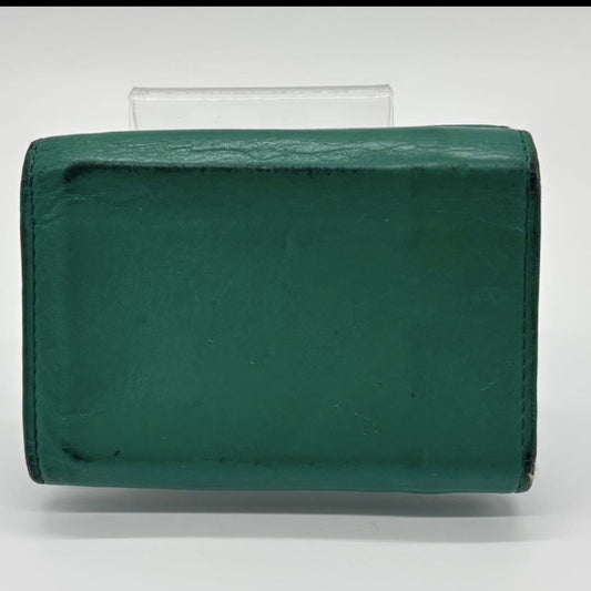 BALENCIAGA Tri-Fold Compact Wallet Green Paper Mini Wallet Wallet