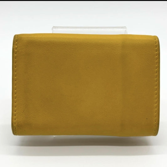 BALENCIAGA 3-Fold Compact Wallet Paper Mini Wallet Yellow Wallet
