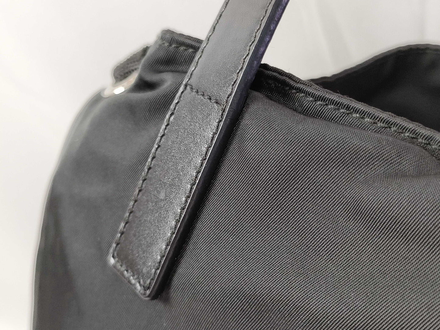 PRADA Prada nylon handbag leather handbag