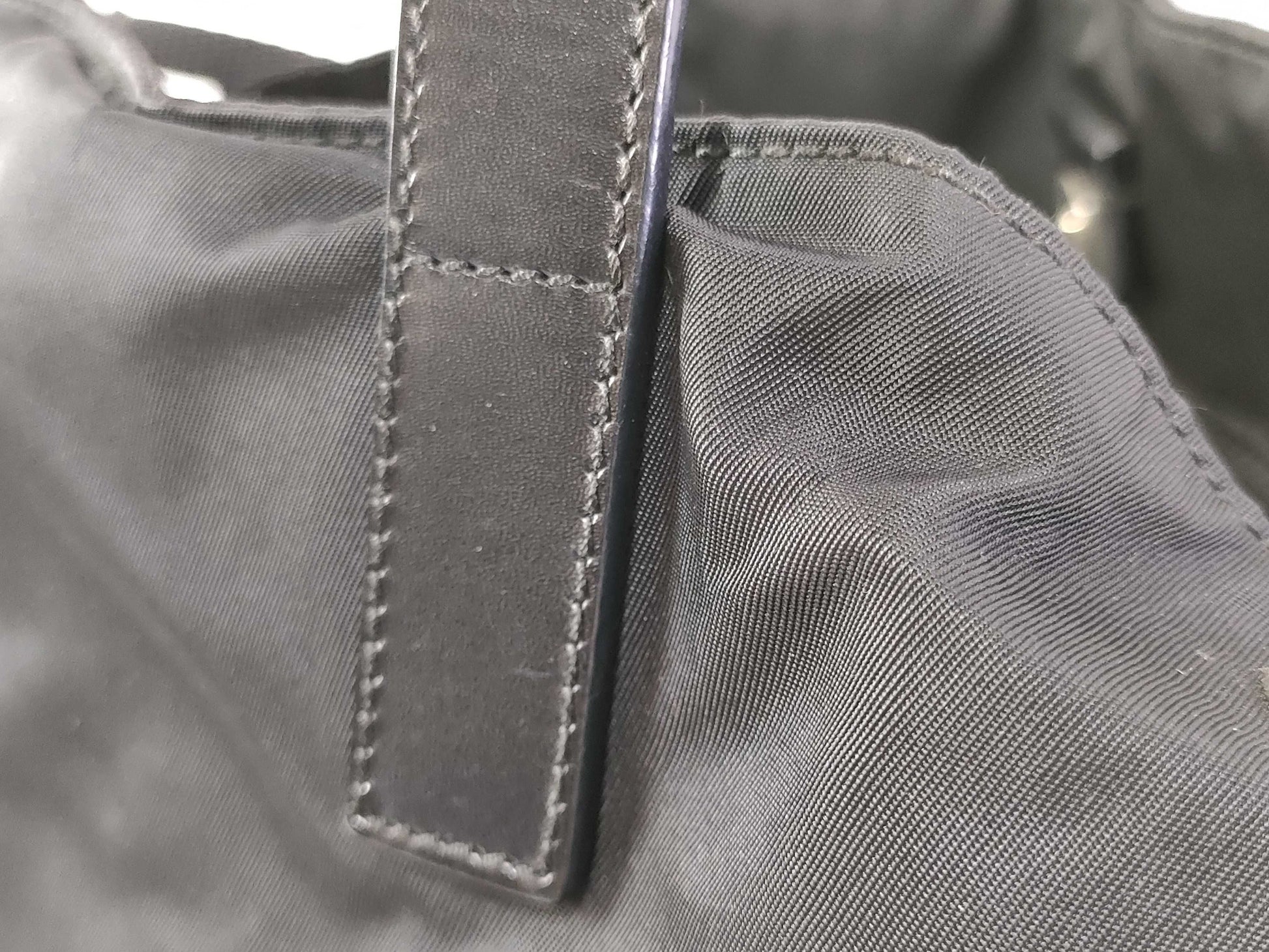PRADA Prada nylon handbag leather handbag