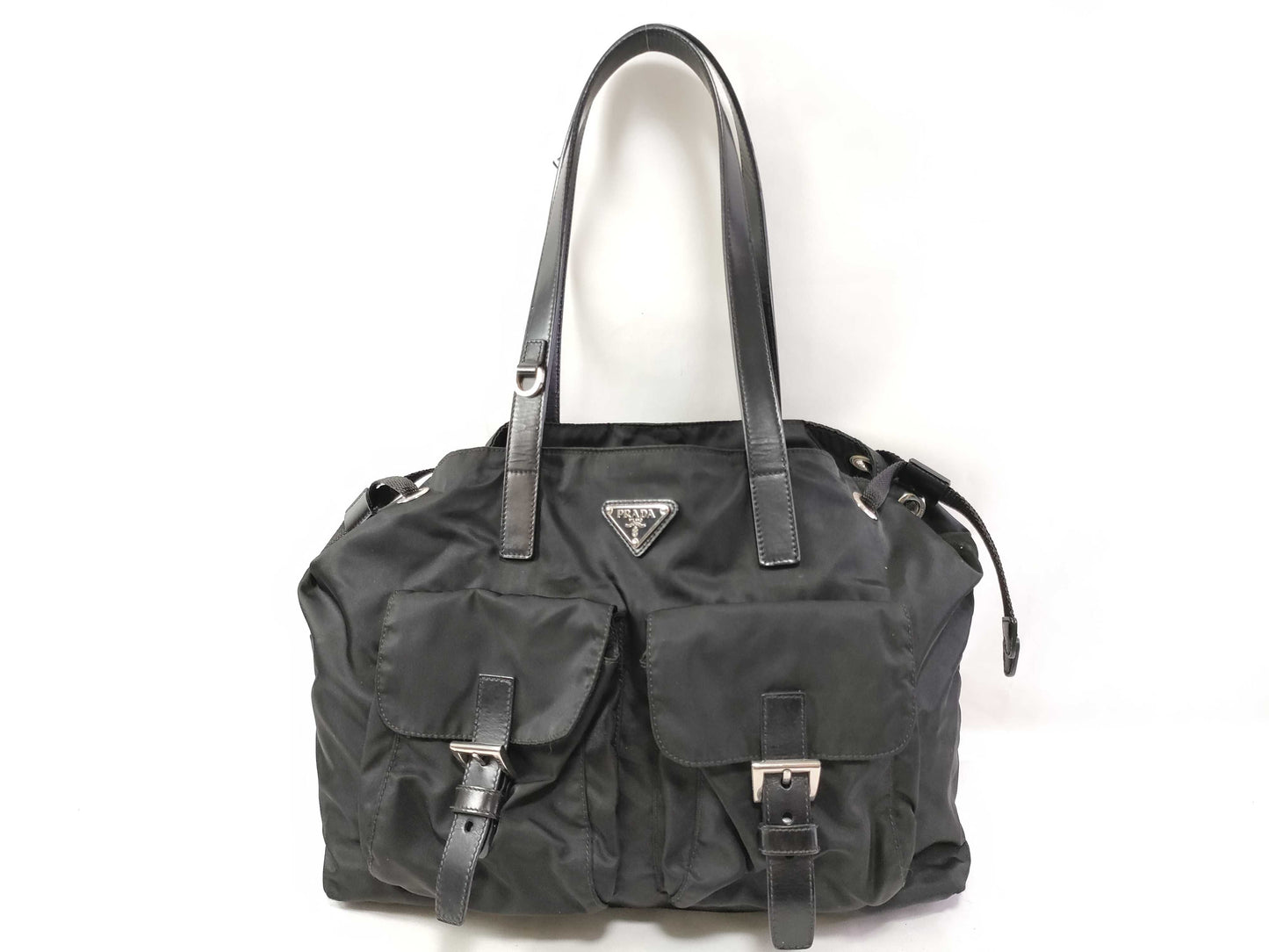 PRADA Prada nylon handbag leather handbag