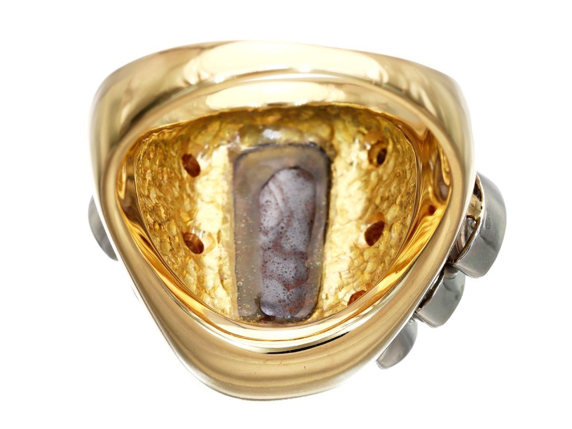 Boulder Opal 6.10ct D1.01ct K18 20.8g Ring