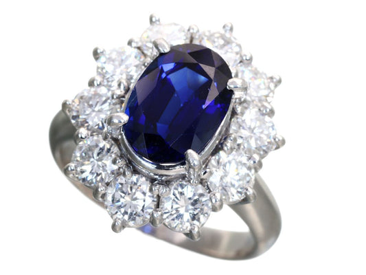 S2.72ct D1.90ct Pt900 7.8g Ring