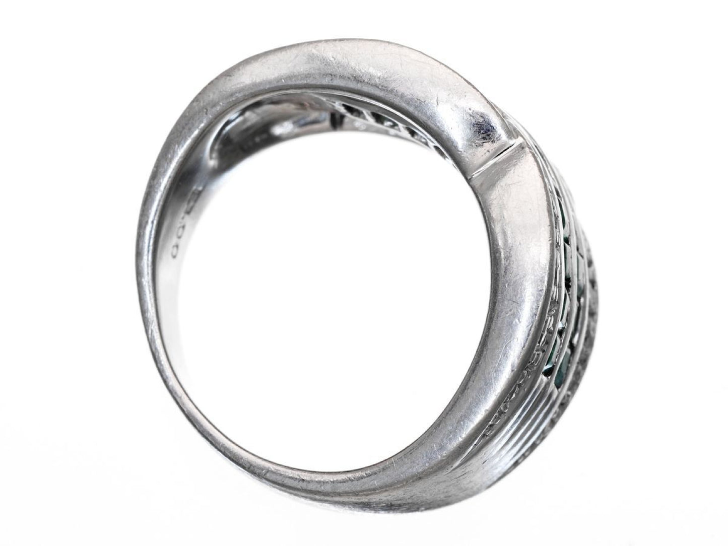 E1.00ct D0.17ct Pt900 12.9g Ring
