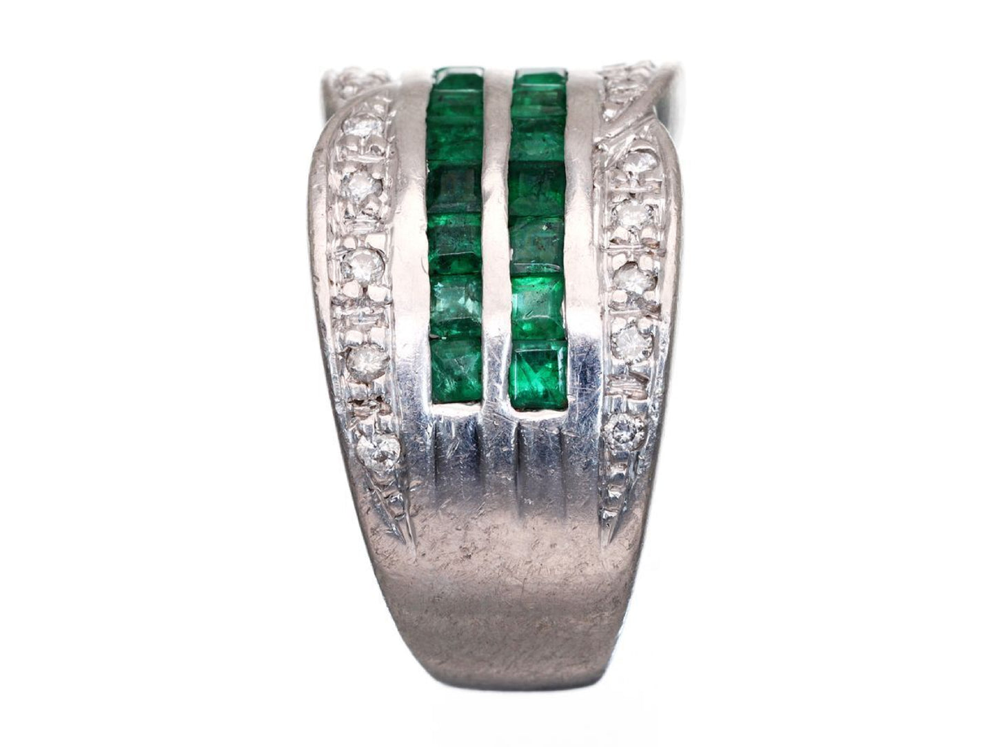 E1.00ct D0.17ct Pt900 12.9g Ring