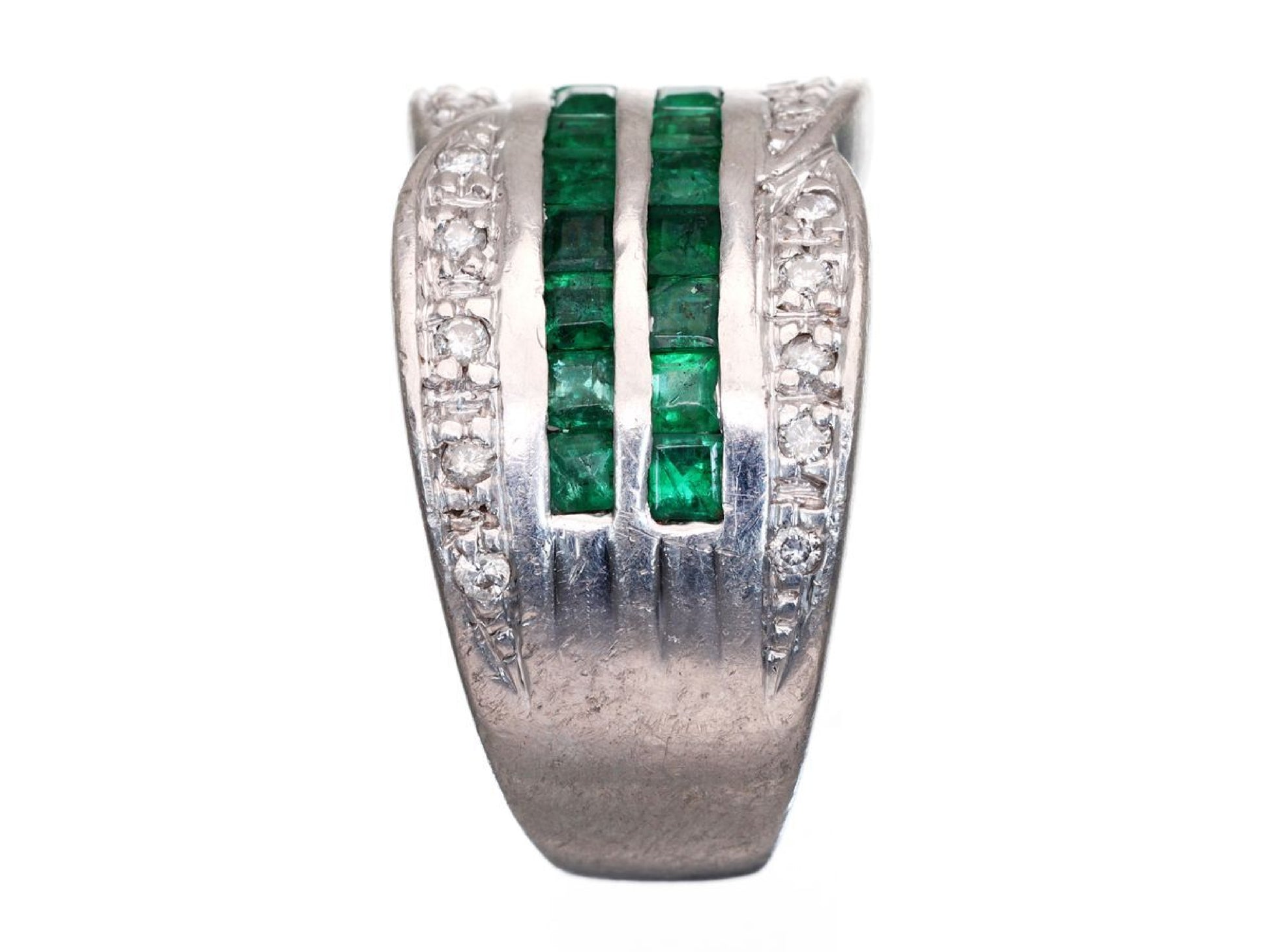 E1.00ct D0.17ct Pt900 12.9g Ring