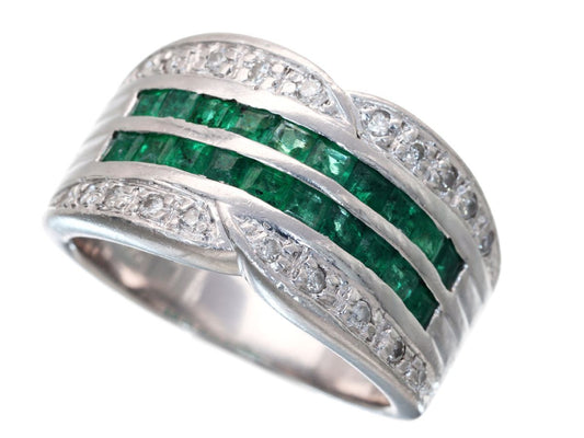 E1.00ct D0.17ct Pt900 12.9g Ring