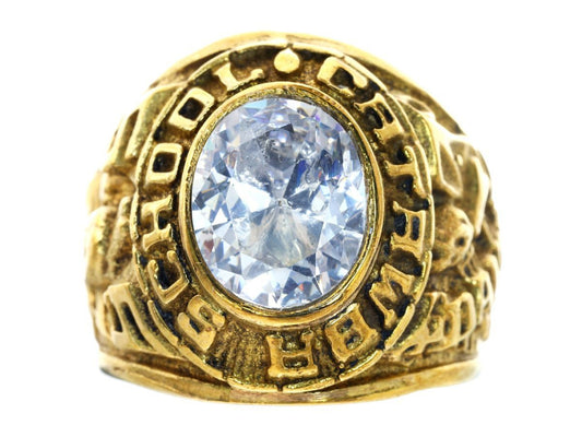 Transparent Stone Metal Ring, 13.6g