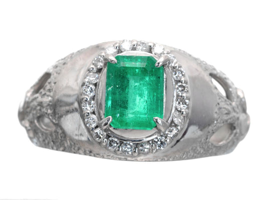 E1.04ct D0.16ct Pt900 6.9g Ring
