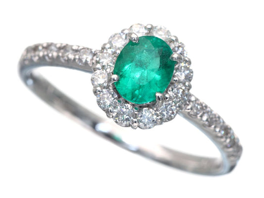 E0.47ct D0.34ct Pt900 3.6g Ring