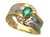 Emerald D0.08ct K18/Pt900 3.6g Ring