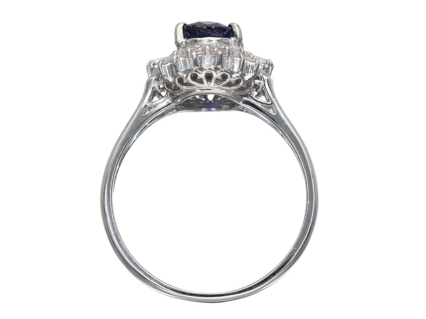 S0.93ct D0.20ct Pt900 4.4g Ring
