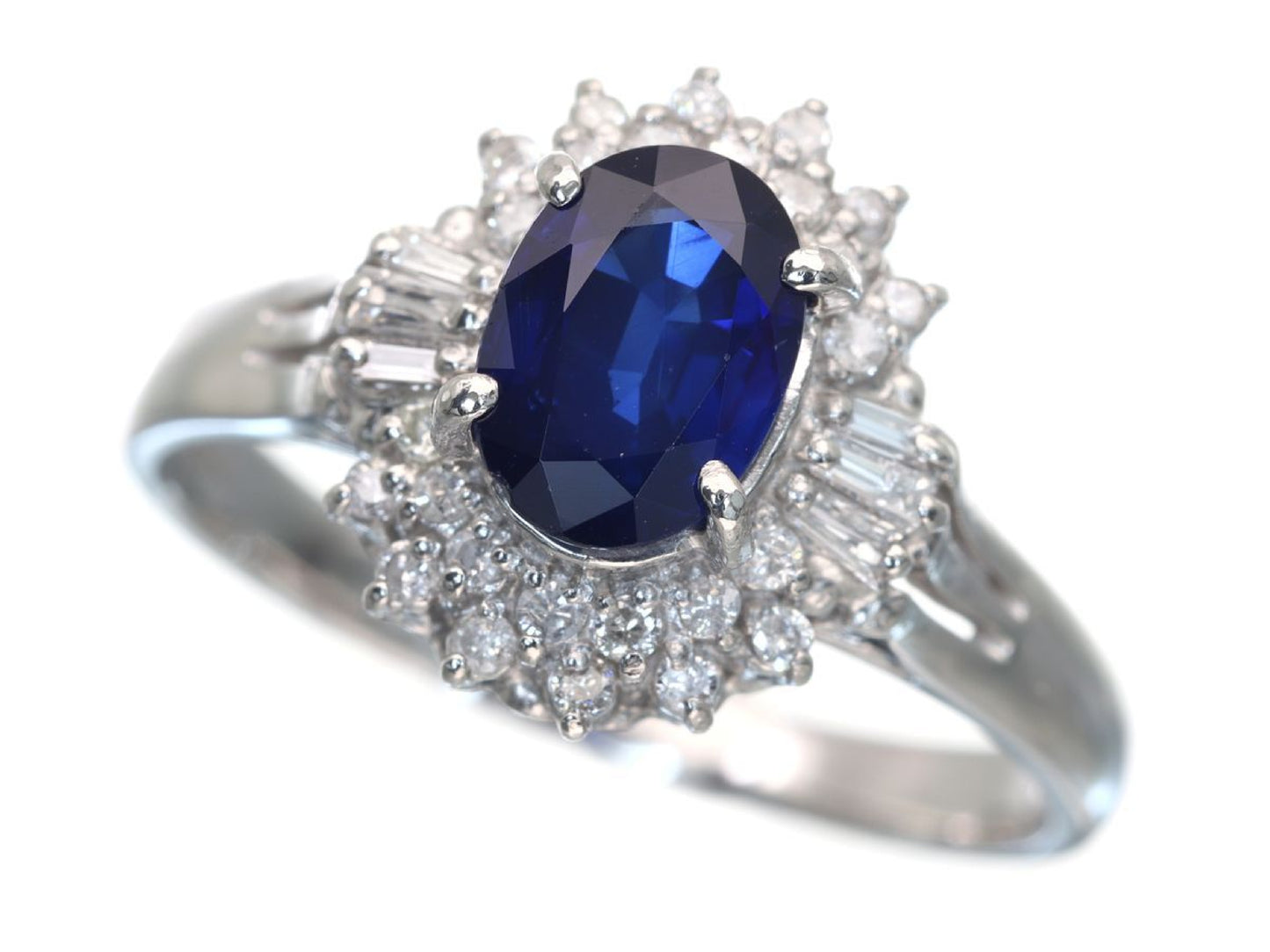 S0.93ct D0.20ct Pt900 4.4g Ring