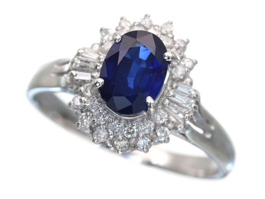 S0.93ct D0.20ct Pt900 4.4g Ring