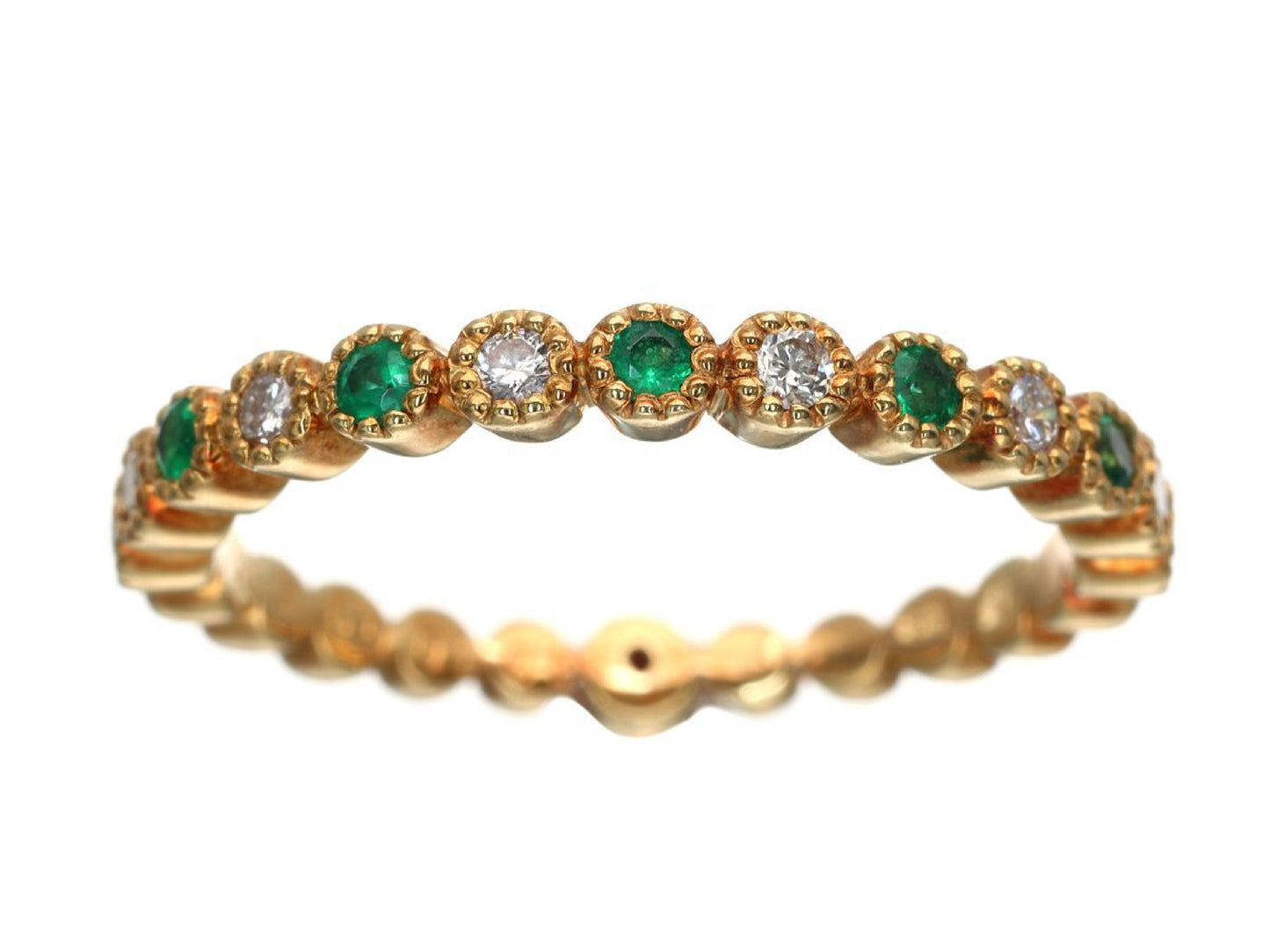 Siren Azzurro R0.02ct Emerald Diamond K18 2.0g Ring