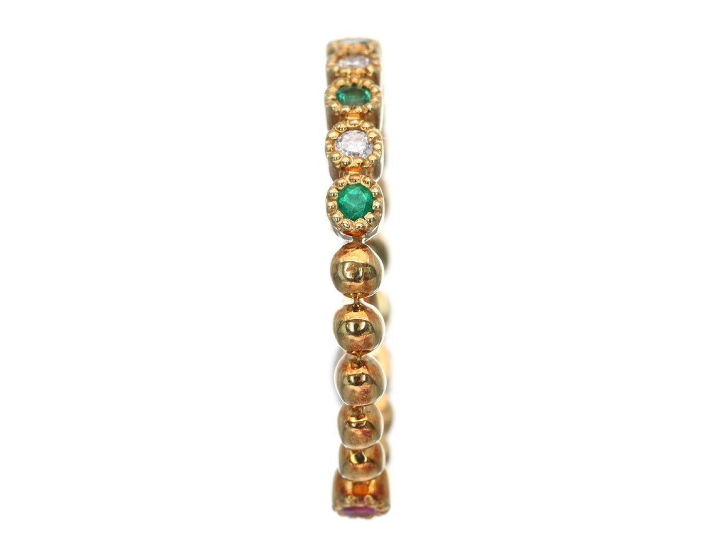 Siren Azzurro R0.02ct Emerald Diamond K18 2.0g Ring