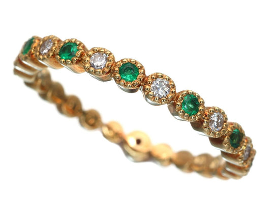 Siren Azzurro R0.02ct Emerald Diamond K18 2.0g Ring