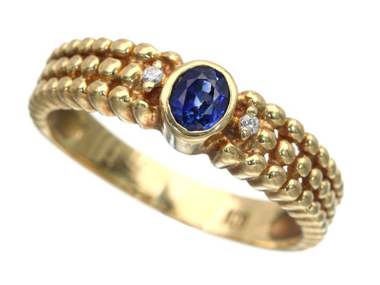 Sapphire Diamond K18 2.9g Ring
