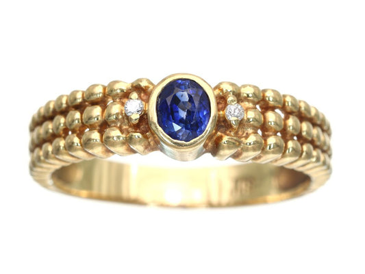 Sapphire Diamond K18 2.9g Ring