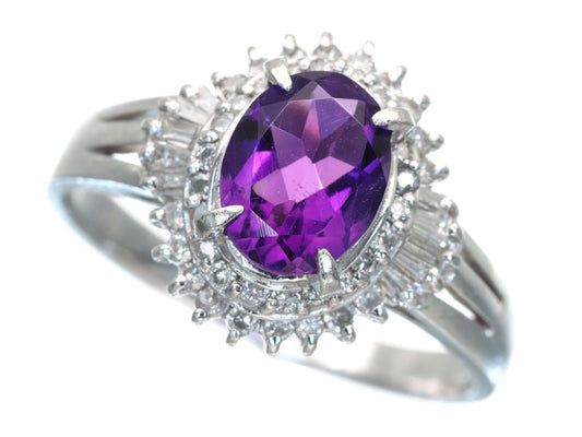 AM1.01ct D0.35ct Pt900 4.8g Ring