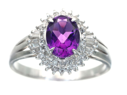 AM1.01ct D0.35ct Pt900 4.8g Ring